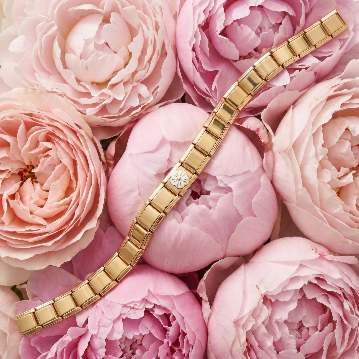 Italian Charm Weiße Blume kombiniert mit Natur und Romantik Charms