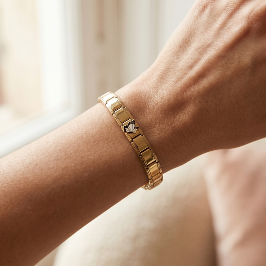 Italian Charm Schmetterling Weiß Romantik Emaille | NovoCharm