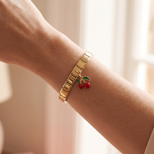Italian Charm Kirschen II Anhänger Cherry Dangle | NovoCharm