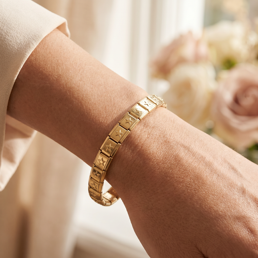 Italian Charm Armband Gold Stern Motiv Edelstahl | NovoCharm