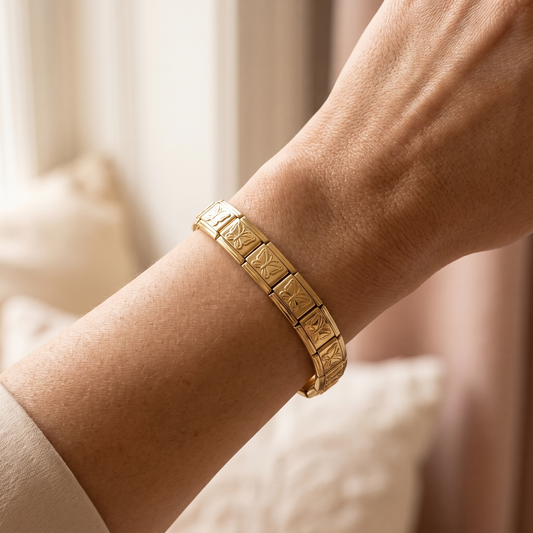 Italian Charm Armband Gold Schmetterling Motiv Edelstahl | NovoCharm