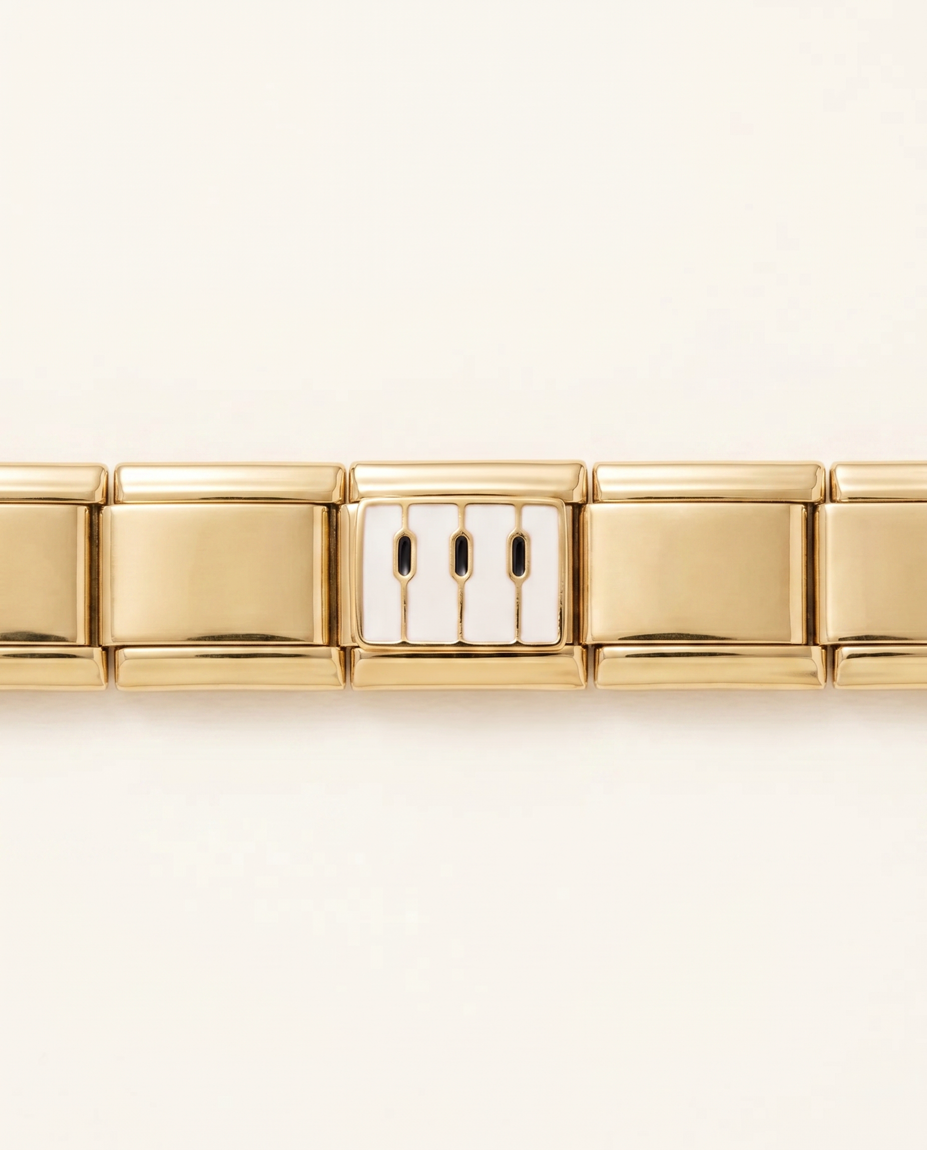 Klavier Pianisten Charm Seitenansicht Gold-Finish Edelstahl