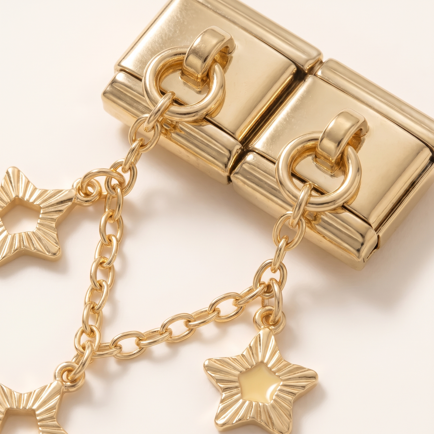 Italian Charm Seestern Nahaufnahme Ketten-Detail mit Seestern-Anhängern