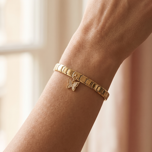Italian Charm Schmetterling Anhänger Filigran Gold | NovoCharm