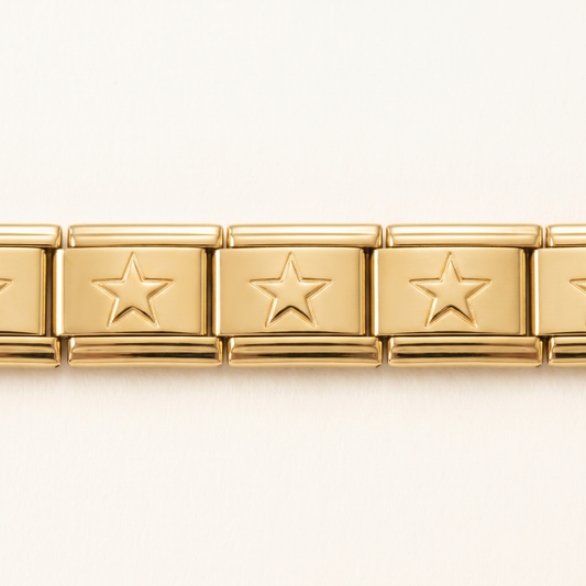 Italian Charm Armband Gold Stern Motiv Edelstahl | NovoCharm