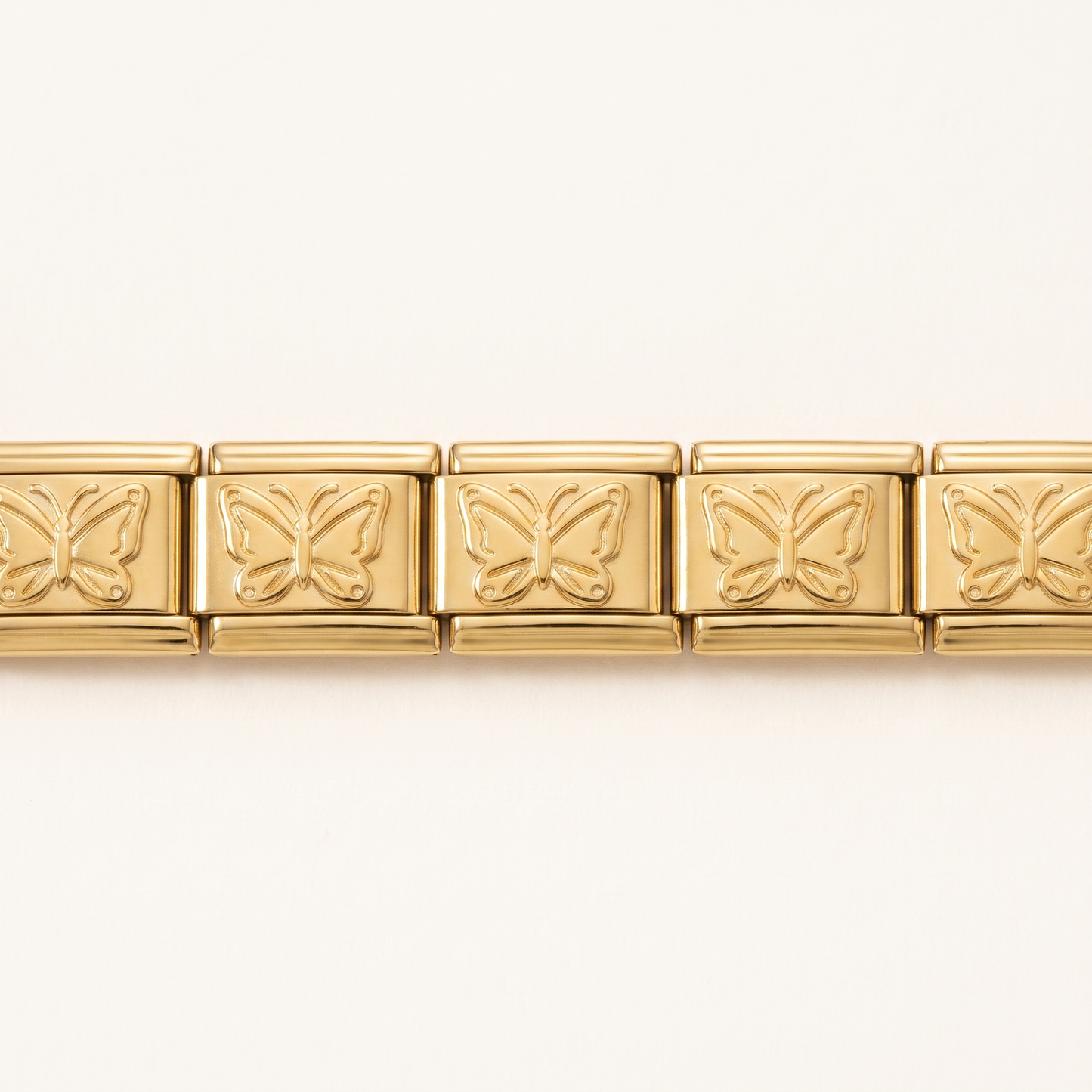 Italian Charm Armband Gold Schmetterling Motiv Edelstahl | NovoCharm