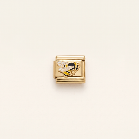 Italian Charm Biene Honig Summende Natur Edelstahl Gold