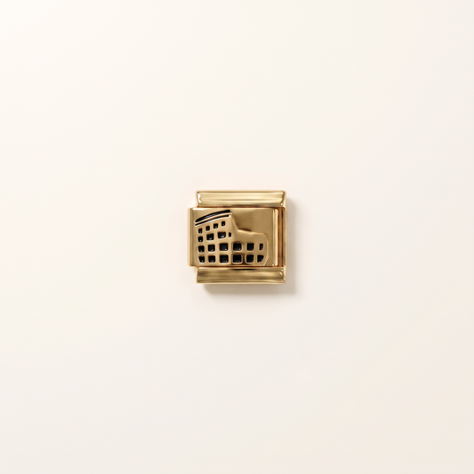 Italian Charm Colosseum Rom Motiv auf goldenem Edelstahl-Glied