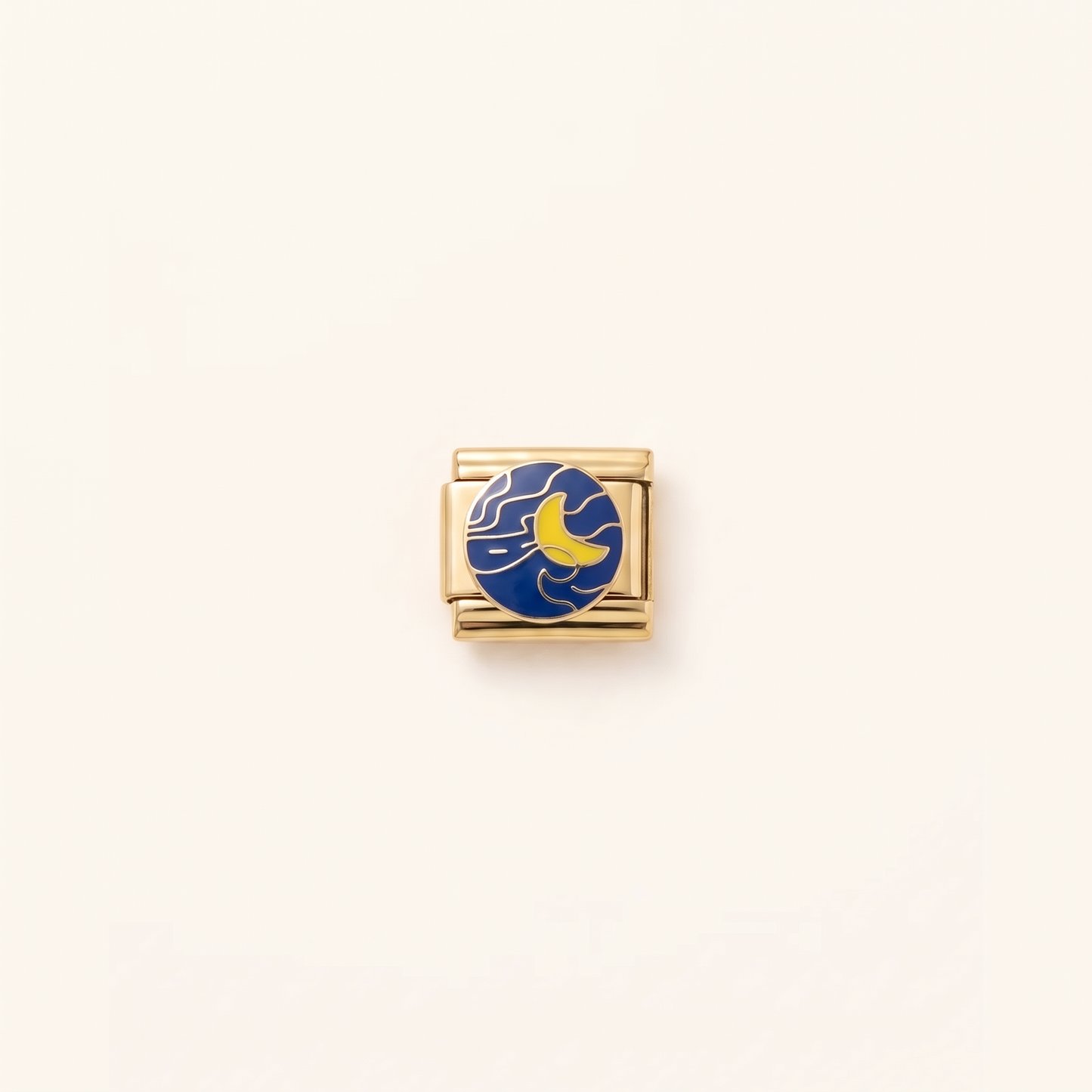 Italian Charm Mond Mystik und Nachthimmel auf goldenem Edelstahl