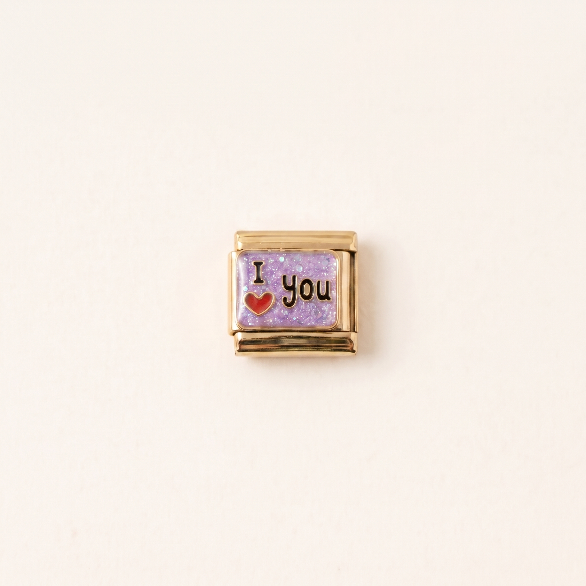 Italian Charm I Love You Schriftzug Romantik Edelstahl Gold