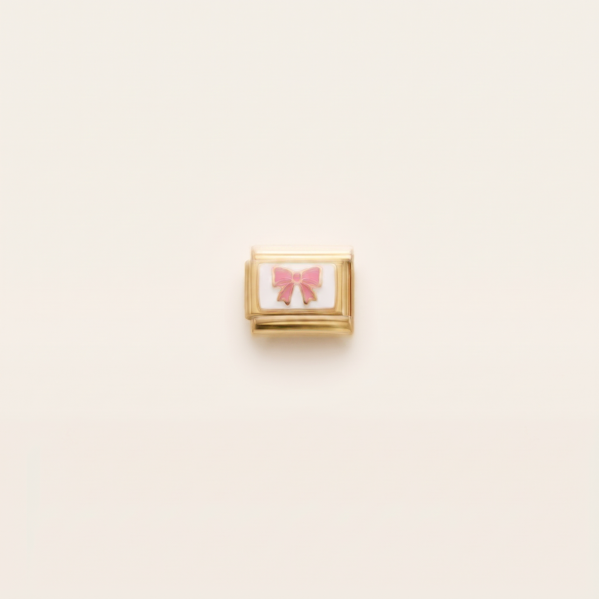 Italian Charm Schleife Coquette Bow Romantik Edelstahl Gold