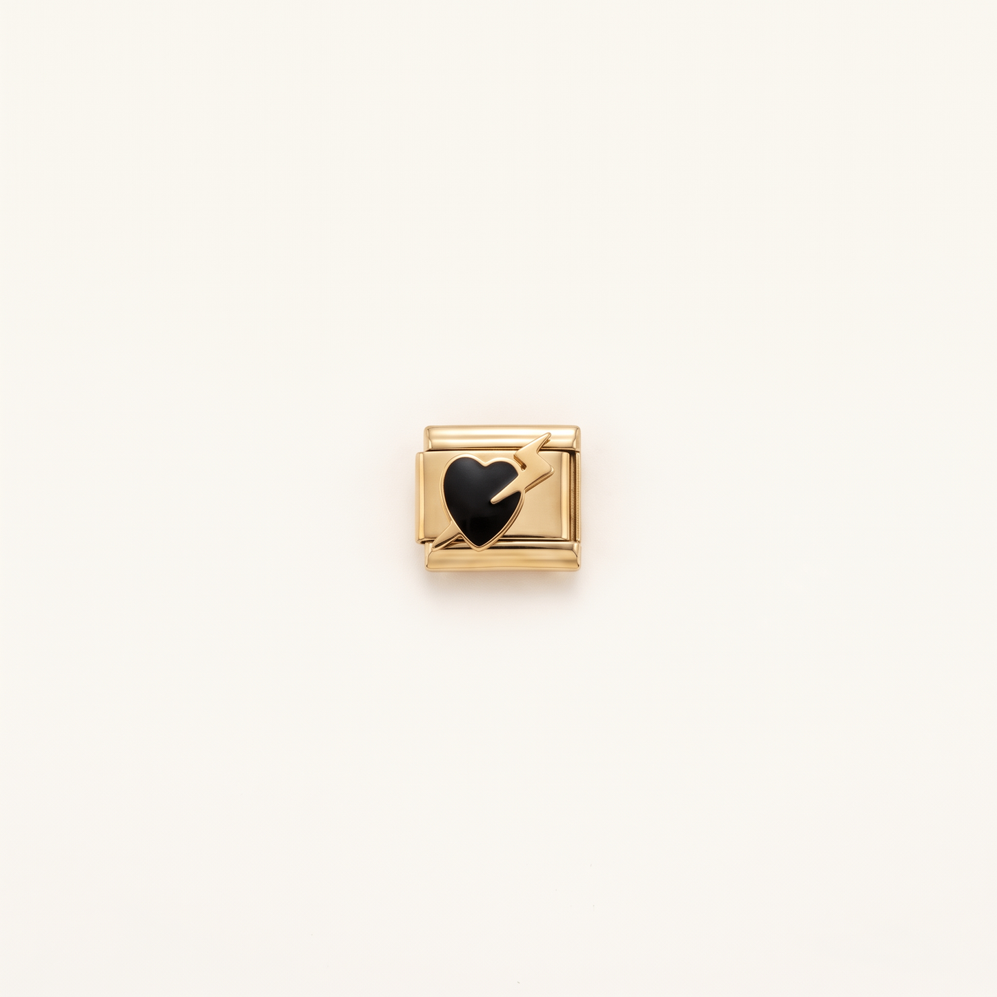 Italian Charm Pfeil Herz Romantisches Amor Motiv auf goldenem Edelstahl