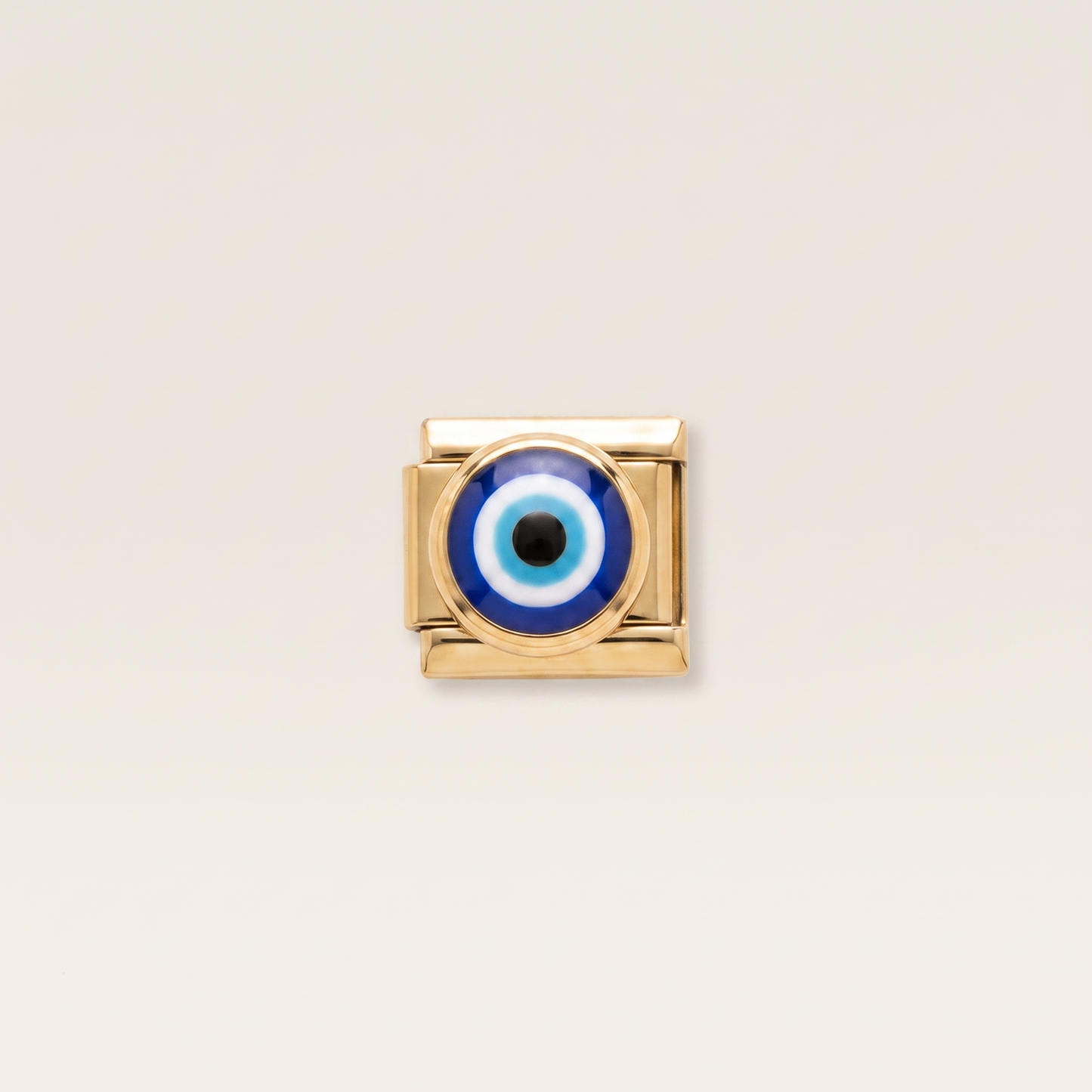 Italian Charm Blaues Auge Nazar Schutzsymbol Edelstahl Gold