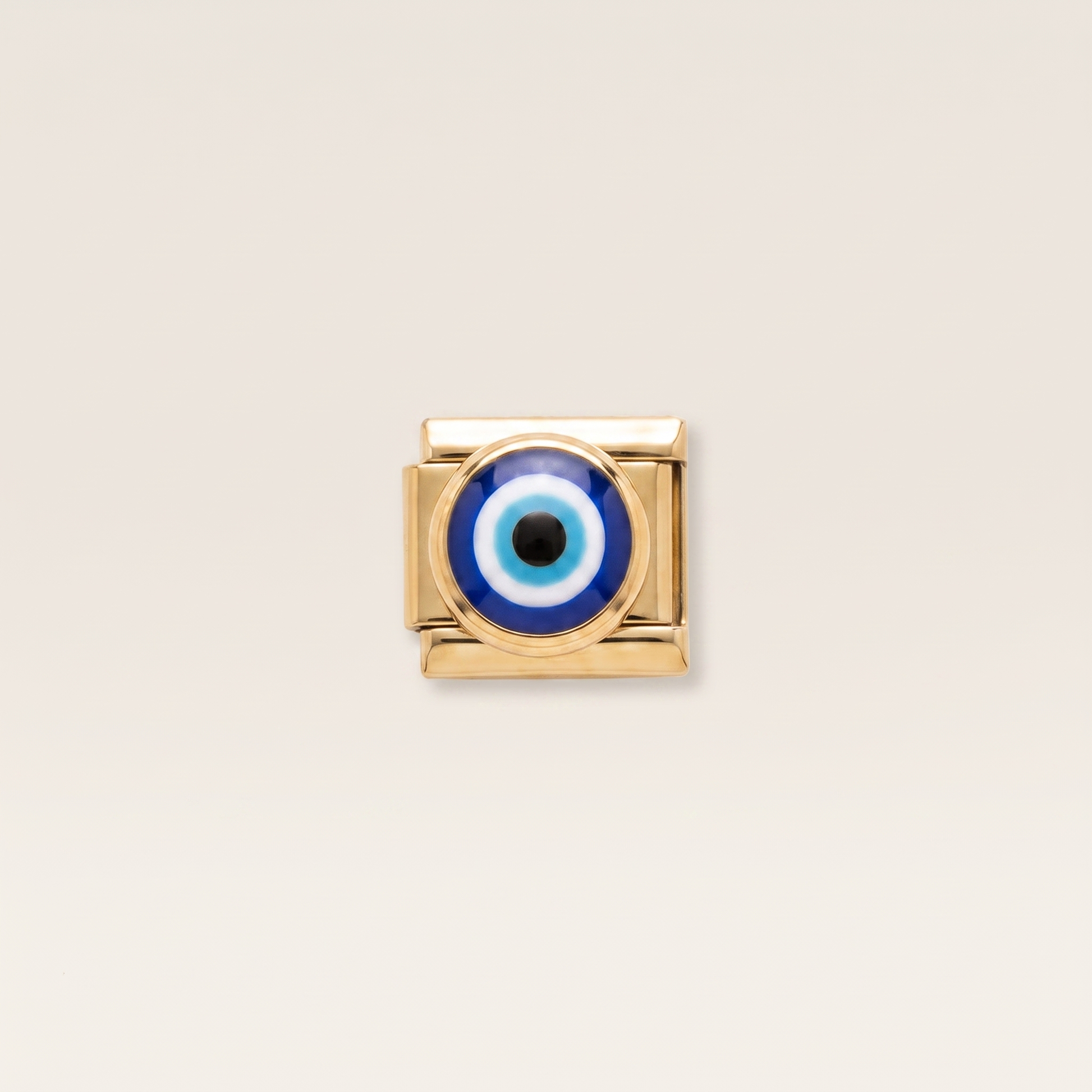 Italian Charm Blaues Auge Nazar Schutzsymbol Edelstahl Gold