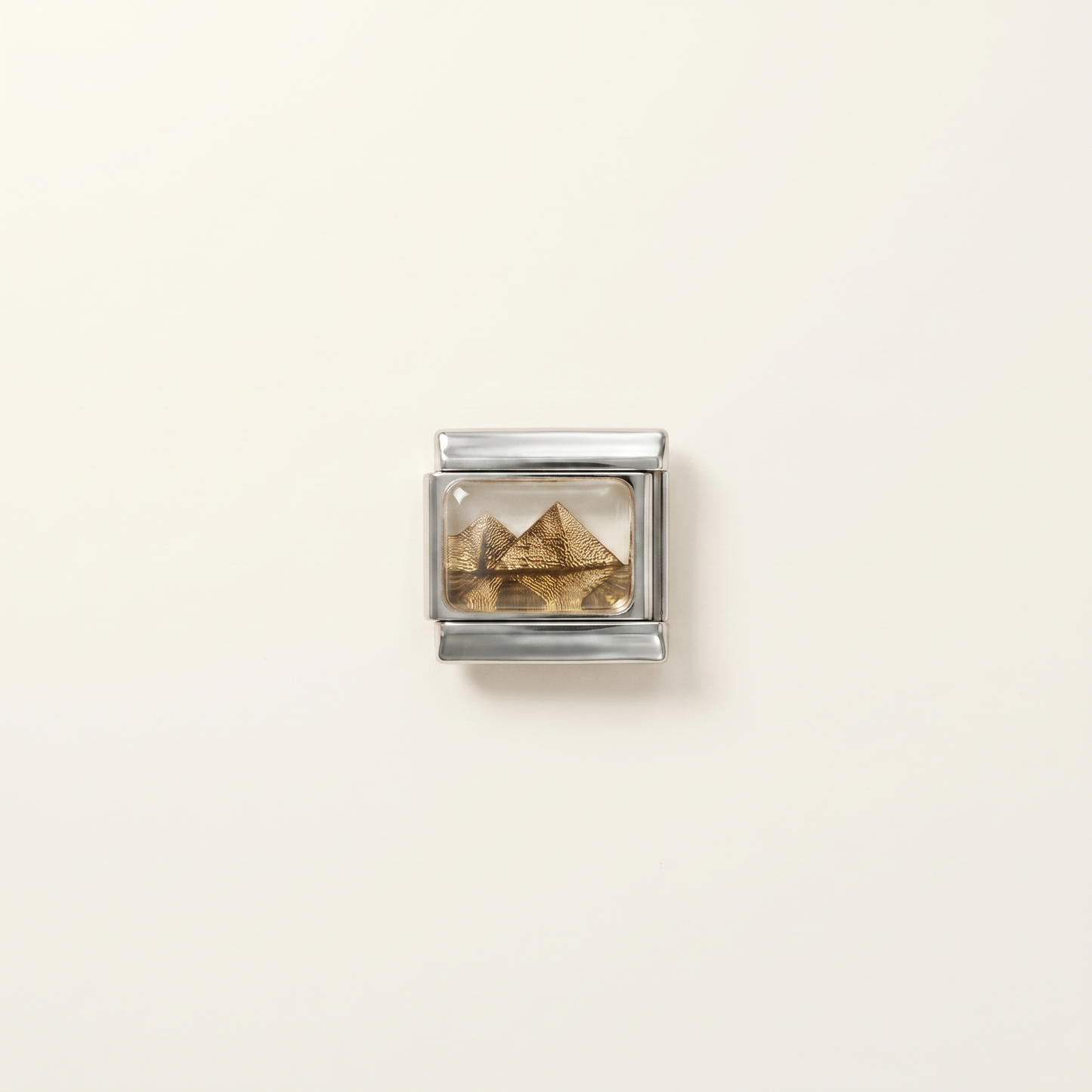 Italian Charm Pyramide Ägypten Mystery-Symbol auf goldenem Edelstahl-Glied