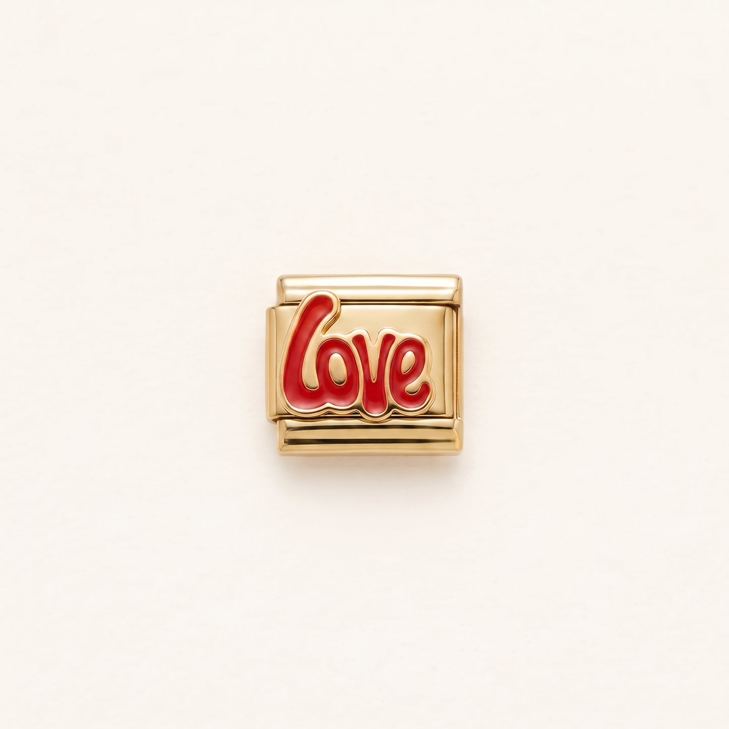 Italian Charm Love Glitzer Statement Edelstahl Gold