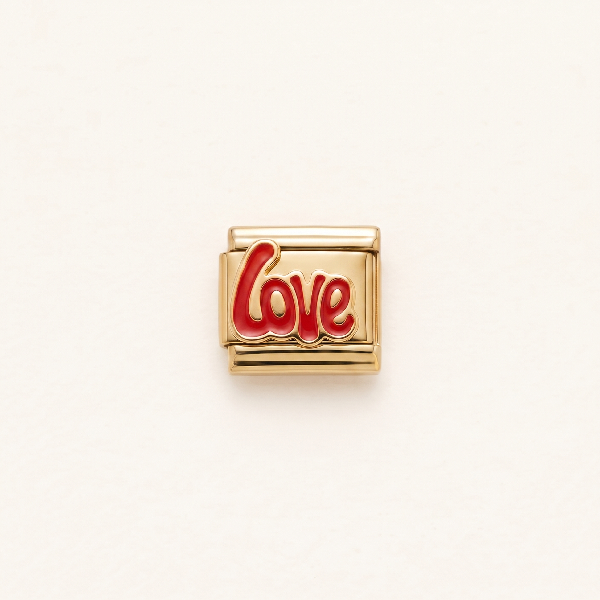 Italian Charm Love Glitzer Statement Edelstahl Gold