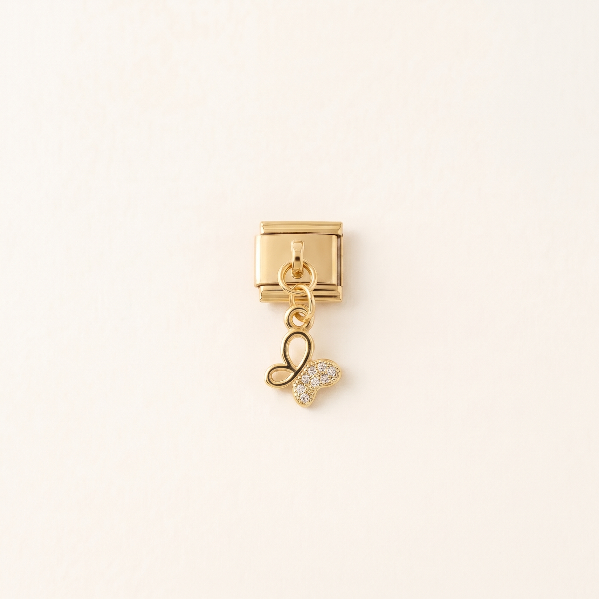 Italian Charm Schmetterling III Anhänger Butterfly Dangle Edelstahl Gold
