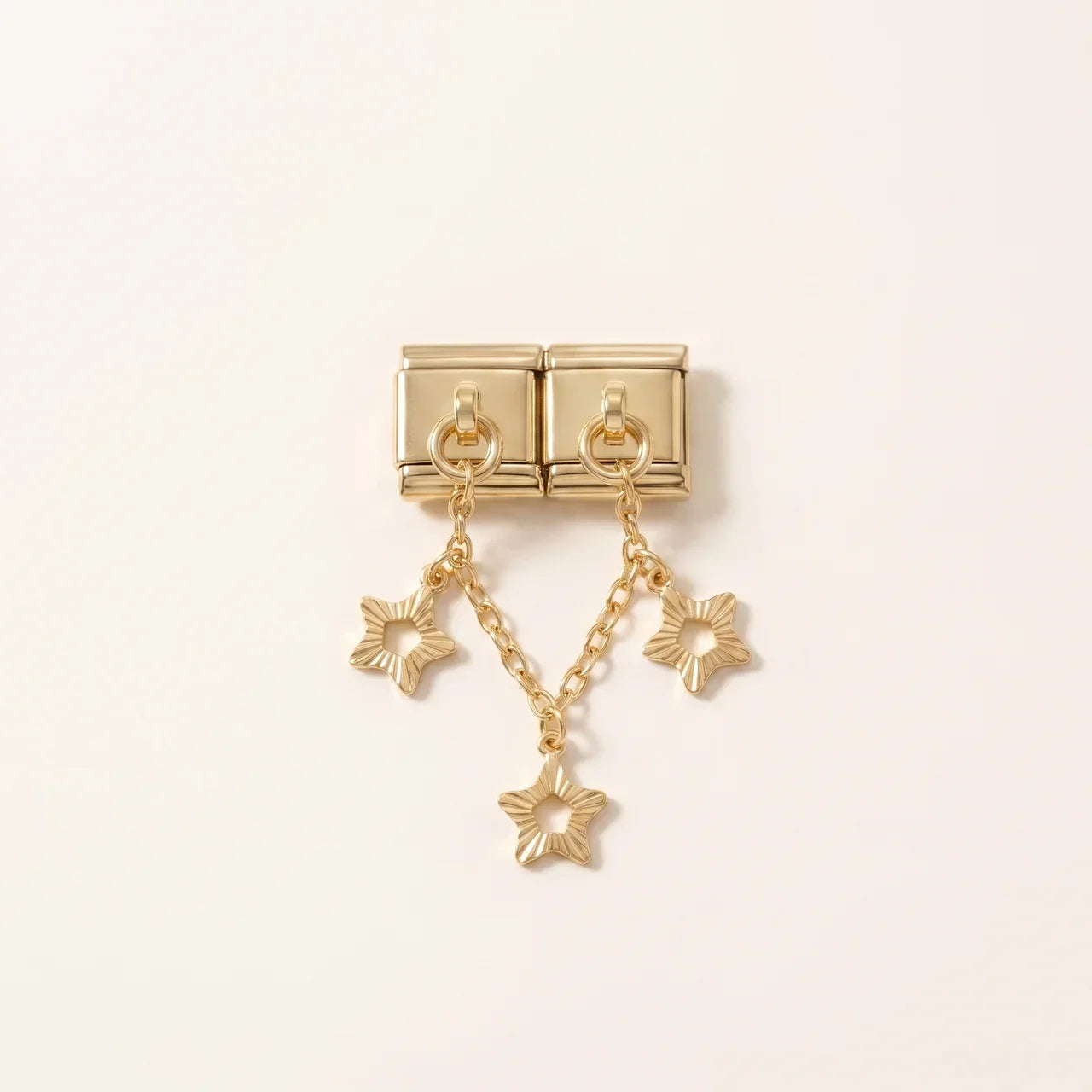 Italian Charm Seestern Band Doppelcharm maritime Seesterne auf goldenem Edelstahl