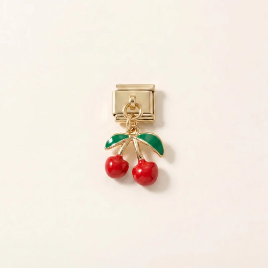 Italian Charm Kirschen II Anhänger Cherry Dangle | NovoCharm
