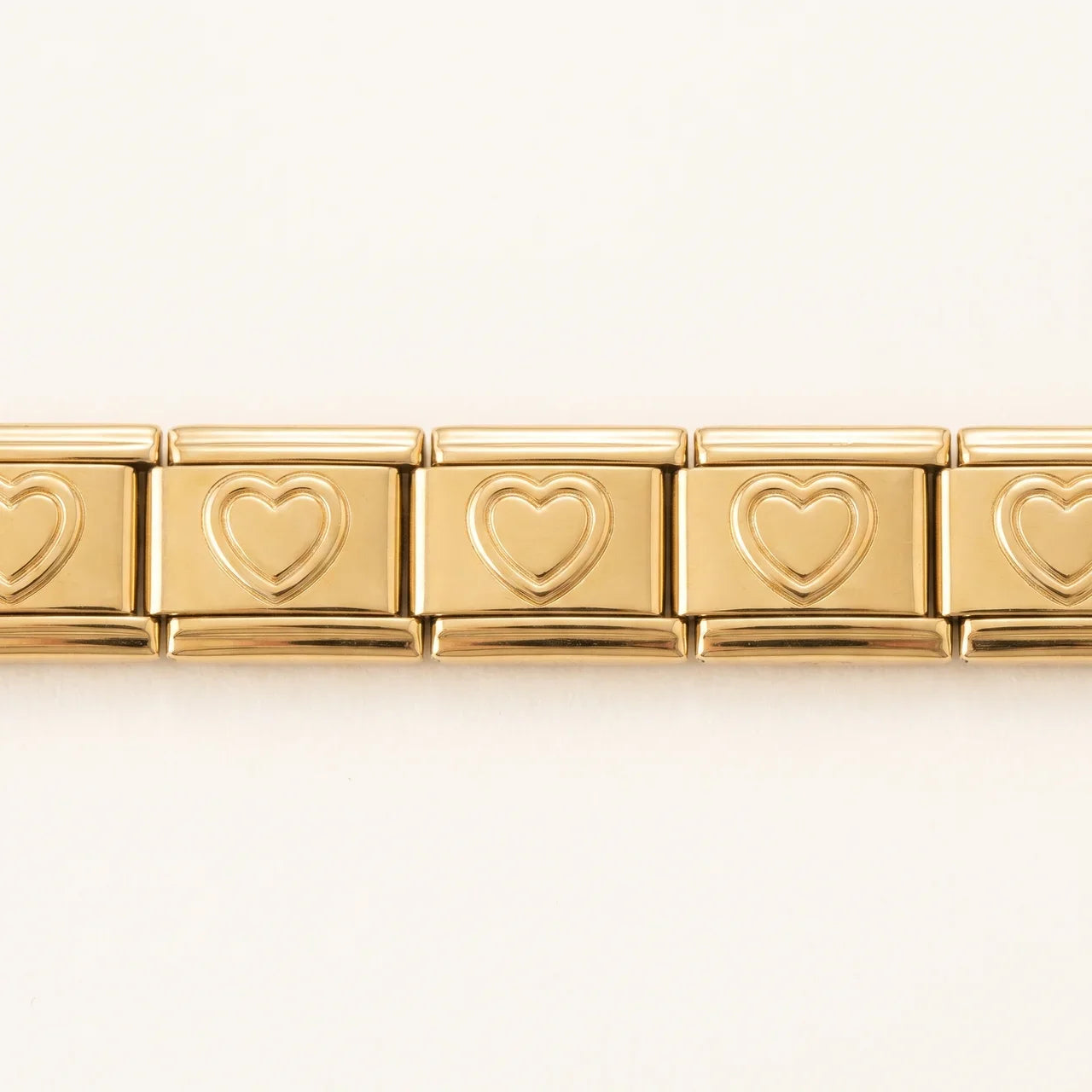 Italian Charm Armband Gold Herz Motiv Edelstahl | NovoCharm
