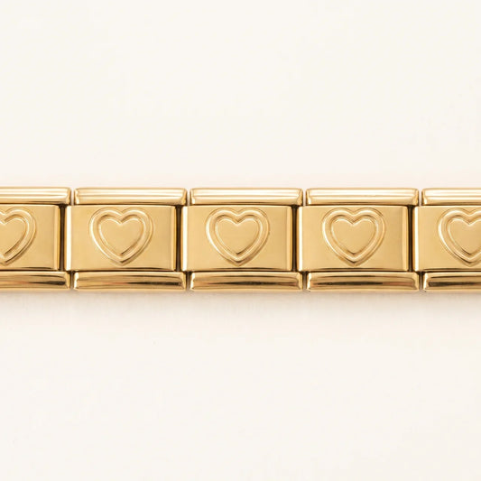 Italian Charm Armband Gold Herz Motiv Edelstahl | NovoCharm