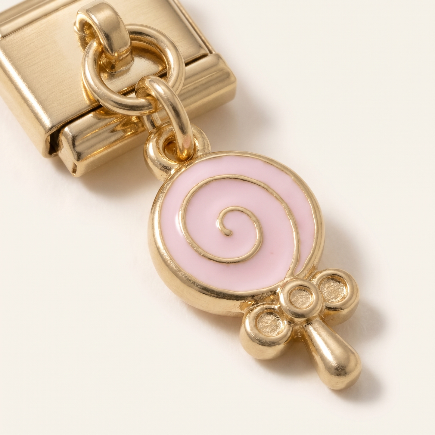 Italian Charm Lolli Dangle Nahaufnahme Lutscher-Detail in Emaille